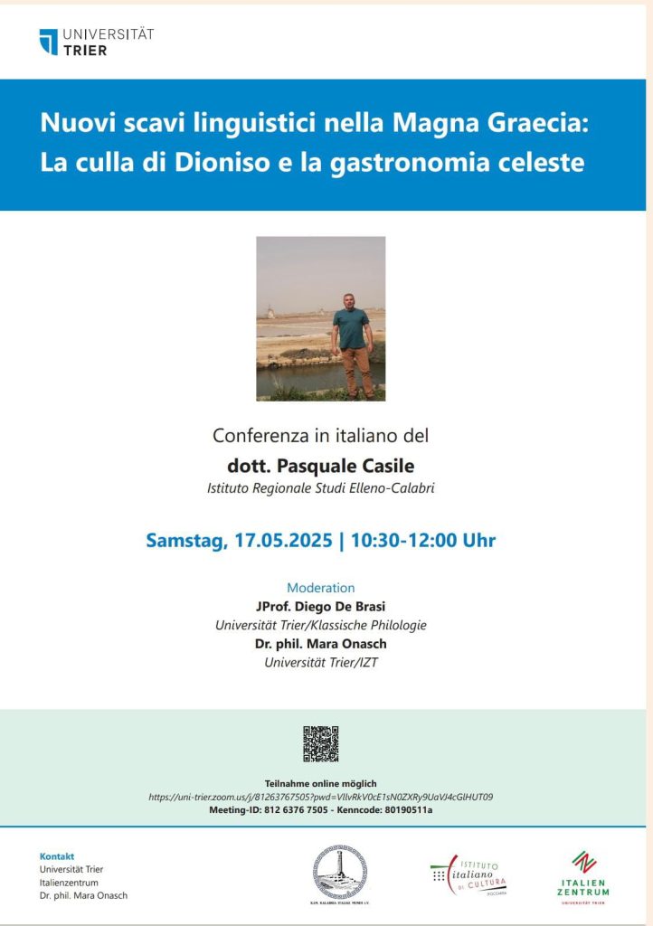 Treviri: nuovi scavi linguistici nella Magna Grecia, la culla di Dioniso e della gastronomia celeste 1 Treviri: nuovi scavi linguistici